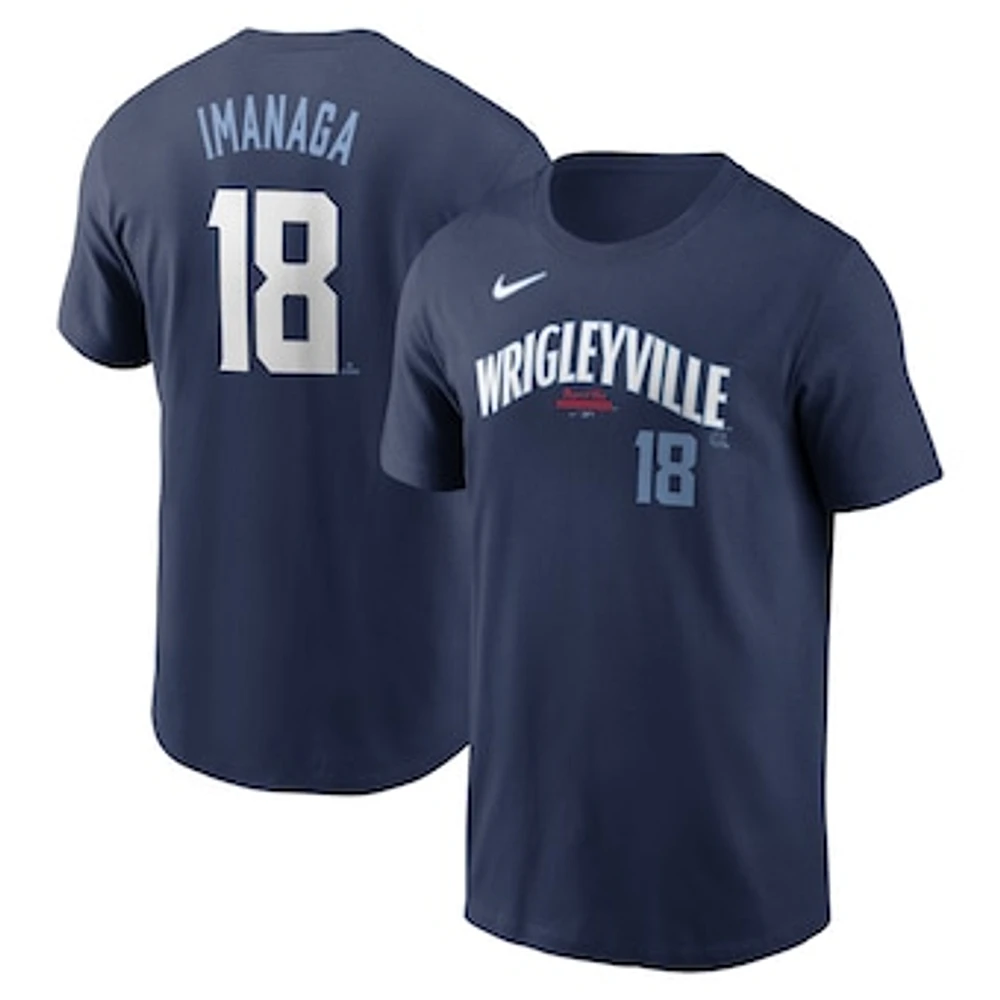 Men's Nike Shōta Imanaga Navy Chicago Cubs Fuse Name & Number T-Shirt