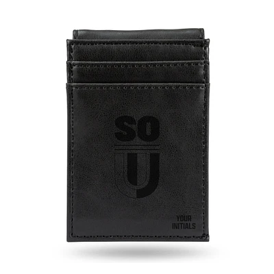 Black Southern Oregon Raiders Personalized Front Pocket Wallet