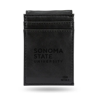 Black Sonoma State Seawolves Personalized Front Pocket Wallet