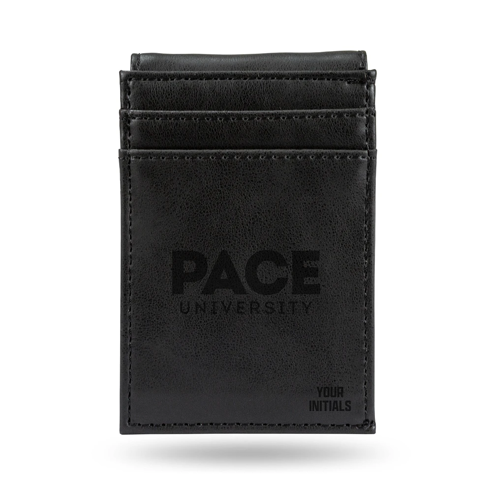 Black Pace University Setters Personalized Front Pocket Wallet