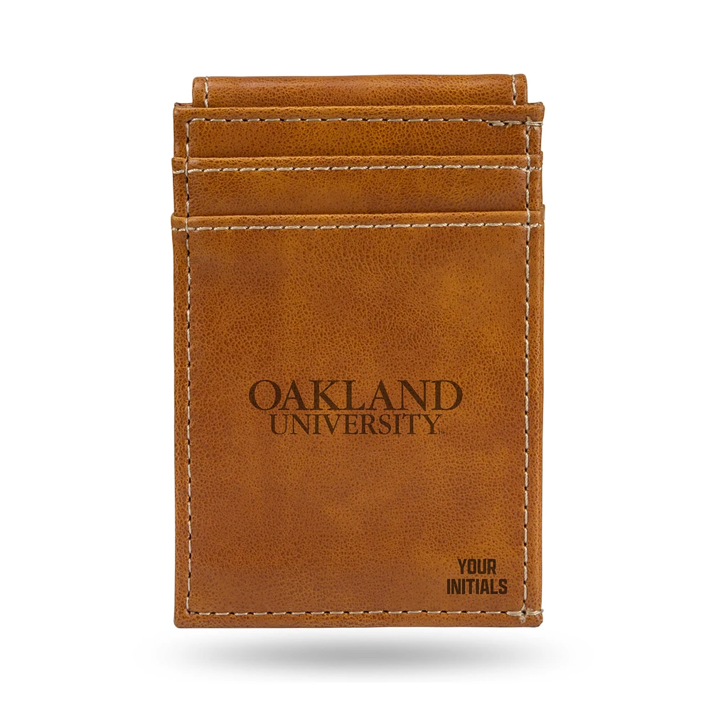 Brown Oakland Golden Grizzlies Personalized Front Pocket Wallet