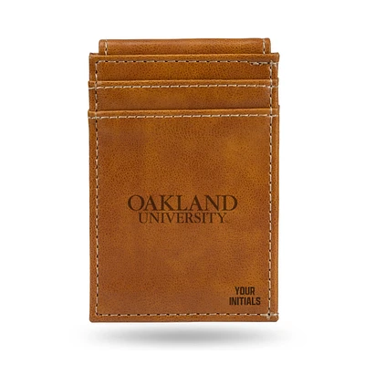 Brown Oakland Golden Grizzlies Personalized Front Pocket Wallet