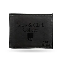 Black Lewis & Clark College Pioneers Personalized Billfold Wallet