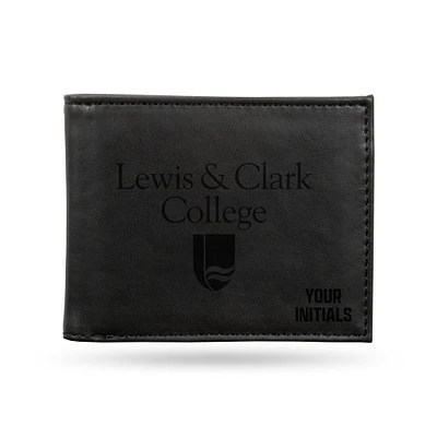 Black Lewis & Clark College Pioneers Personalized Billfold Wallet