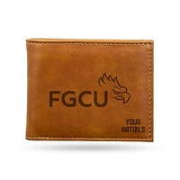 Brown Florida Gulf Coast Eagles Personalized Billfold Wallet