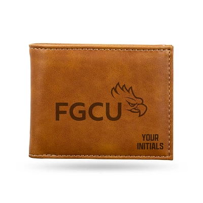 Brown Florida Gulf Coast Eagles Personalized Billfold Wallet