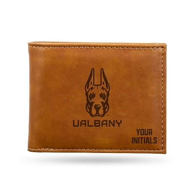 Brown UAlbany Great Danes Personalized Billfold Wallet