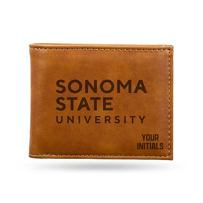 Brown Sonoma State Seawolves Personalized Billfold Wallet