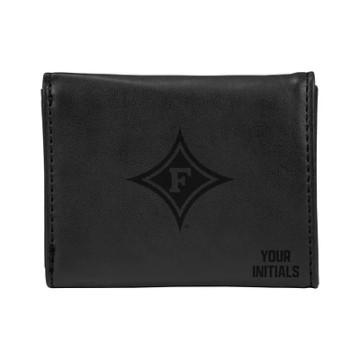Black Furman Paladins Personalized Trifold Wallet