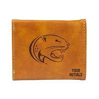 Brown South Alabama Jaguars Personalized Trifold Wallet