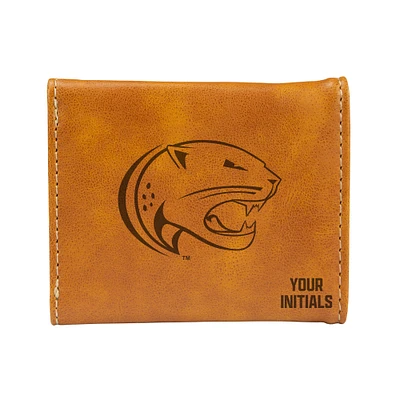 Brown South Alabama Jaguars Personalized Trifold Wallet