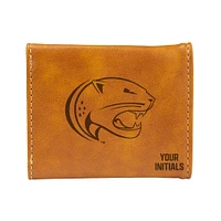 Brown South Alabama Jaguars Personalized Trifold Wallet