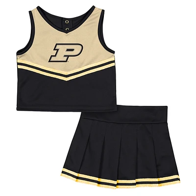 Girls Toddler Colosseum Black Purdue Boilermakers Time For Recess Cheer Top & Skirt Set