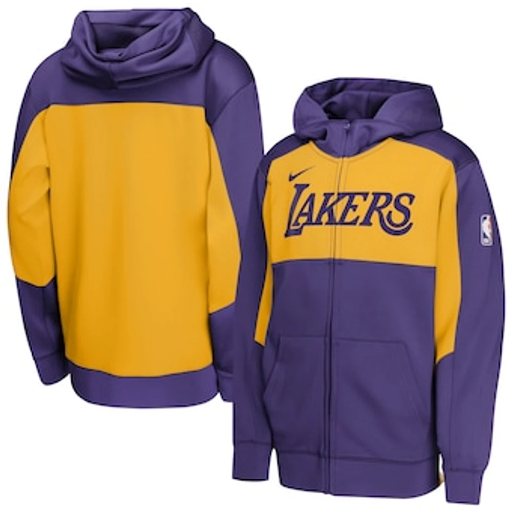 Youth Nike Purple Los Angeles Lakers Showtime Performance Full-Zip Hoodie