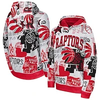 Youth White/Red Toronto Raptors Wild Style Pullover Hoodie