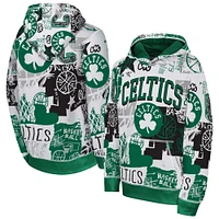 Youth White/Kelly Green Boston Celtics Wild Style Pullover Hoodie