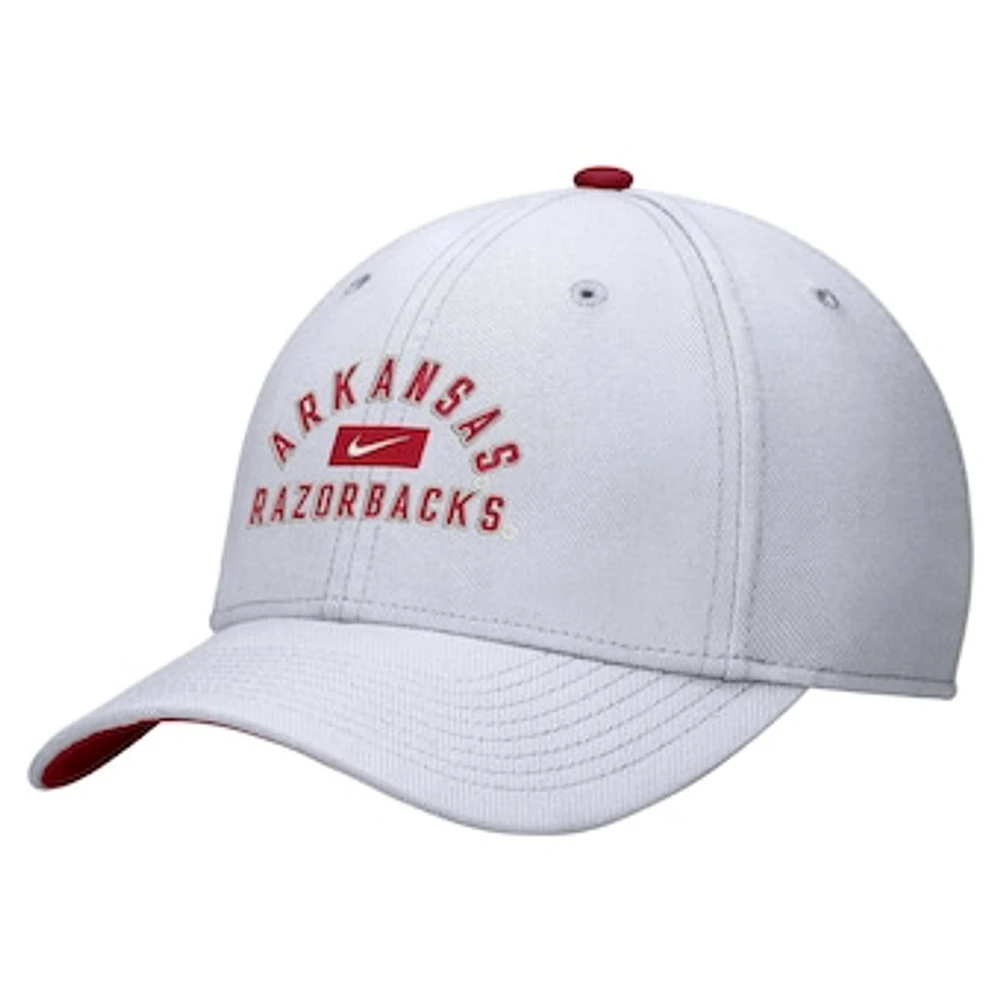 Men's Nike White Arkansas Razorbacks Rise Flex Hat