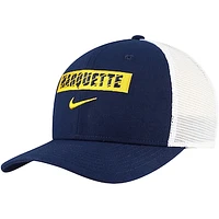 Men's Nike Navy Marquette Golden Eagles 2024/25 Sideline Rise Trucker Adjustable Hat