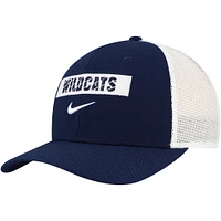 Men's Nike Navy New Hampshire Wildcats 2024/25 Sideline Rise Trucker Adjustable Hat