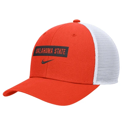 Men's Nike Orange Oklahoma State Cowboys 2024/25 Sideline Rise Trucker Adjustable Hat