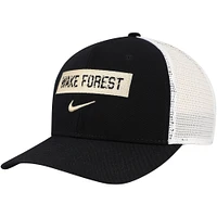 Men's Nike Black Wake Forest Demon Deacons 2024/25 Sideline Rise Trucker Adjustable Hat