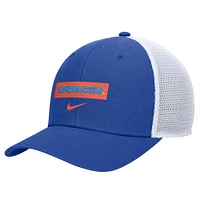 Men's Nike Royal Boise State Broncos 2024/25 Sideline Rise Trucker Adjustable Hat