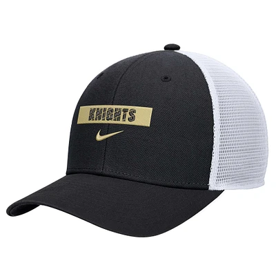 Men's Nike Black UCF Knights 2024/25 Sideline Rise Trucker Adjustable Hat