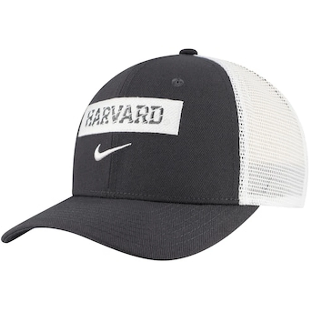 Men's Nike Anthracite Harvard Crimson 2024/25 Sideline Rise Trucker Adjustable Hat