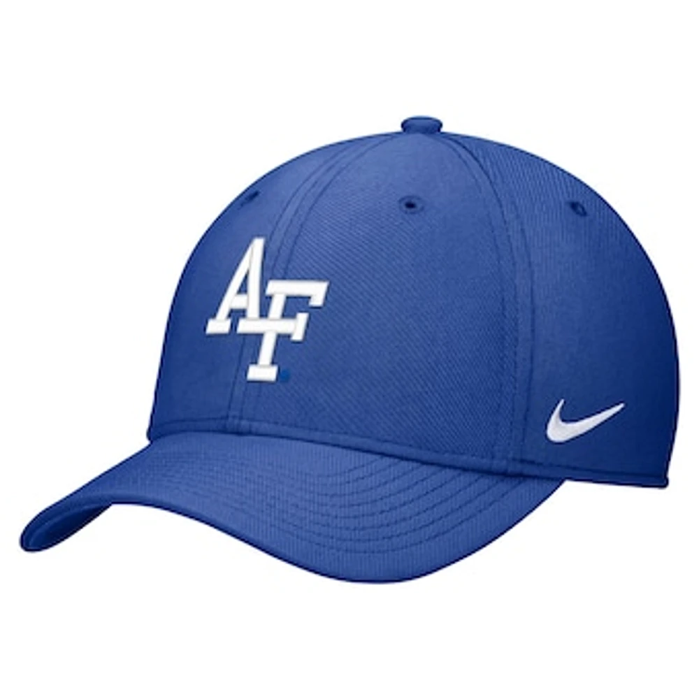 Men's Nike Royal Air Force Falcons 2024 Sideline Rise Swoosh Flex Hat