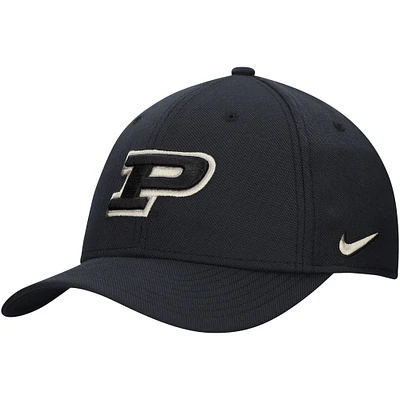 Men's Nike Black Purdue Boilermakers 2024 Sideline Rise Swoosh Flex Hat