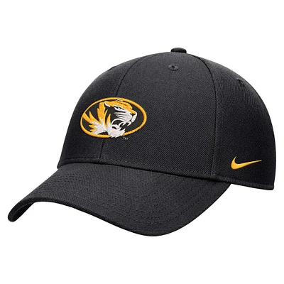 Youth Nike Black Missouri Tigers 2024 Sideline Club Adjustable Hat