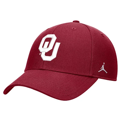 Youth Jordan Brand Crimson Oklahoma Sooners 2024 Sideline Club Adjustable Hat