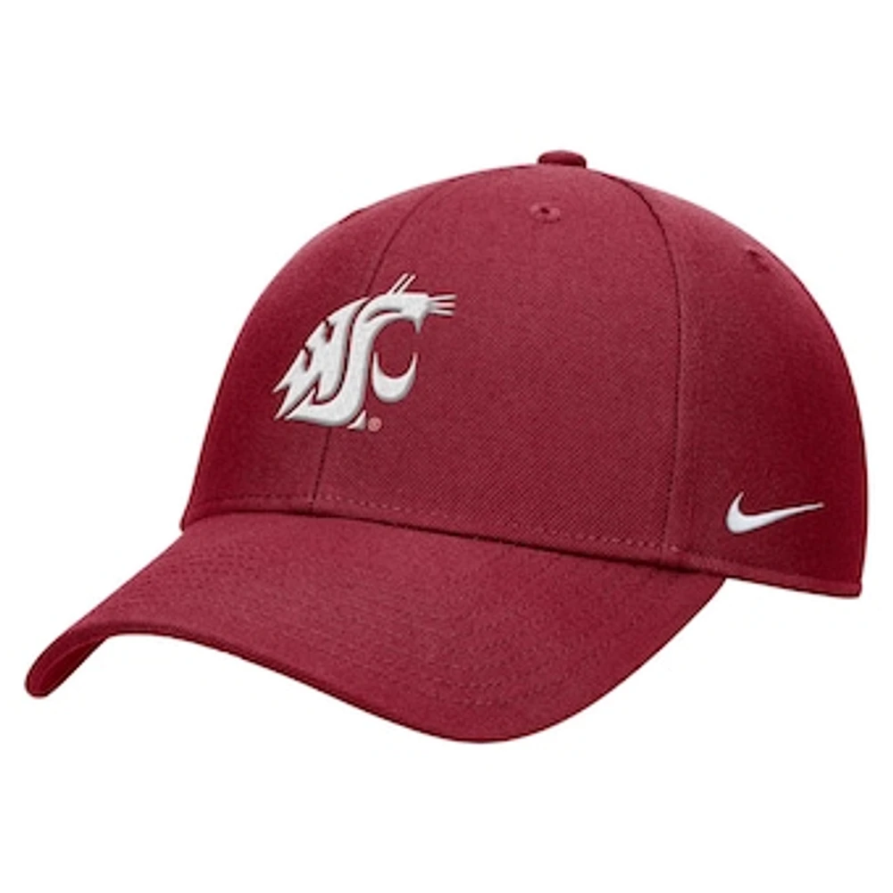 Youth Nike Crimson Washington State Cougars 2024 Sideline Club Adjustable Hat