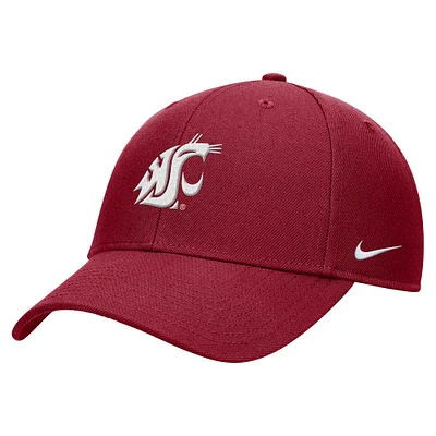 Youth Nike Crimson Washington State Cougars 2024 Sideline Club Adjustable Hat