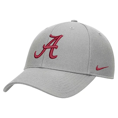 Youth Nike Gray Alabama Crimson Tide 2024 Sideline Club Adjustable Hat