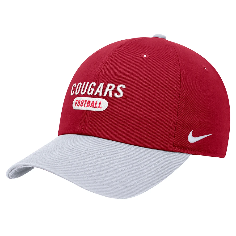 Men's Nike Crimson Washington State Cougars Colorblock Club Adjustable Hat