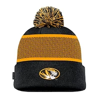 Men's Nike Black Missouri Tigers 2024 Sideline Peak Cuffed Knit Hat with Pom