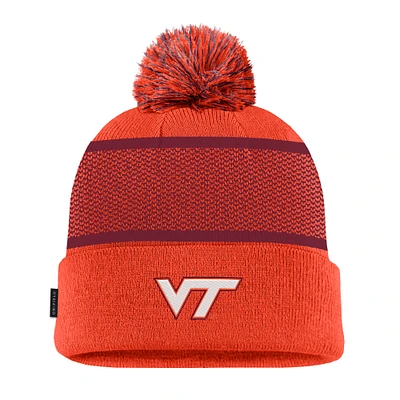 Men's Nike Orange Virginia Tech Hokies 2024 Sideline Peak Cuffed Knit Hat with Pom