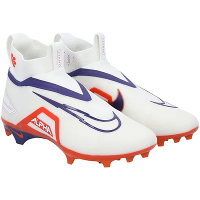 Clemson Tigers Team-Issued White/ Alpha Elite Nike Cleats from the Football Program