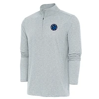 Men's Antigua Heather Gray TGL New York Golf Club Hunk Quarter-Zip Top