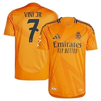 Men's adidas Vini Jr. Orange Real Madrid 2024/25 Away Authentic Jersey