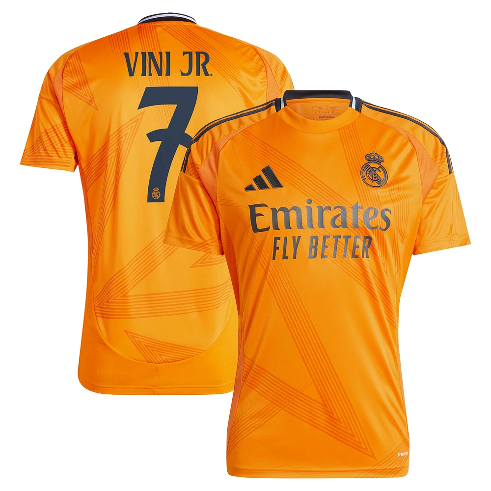 Men's adidas Vini Jr. Orange Real Madrid 2024/25 Away Replica Player Jersey