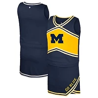 Girls Youth Colosseum Navy Michigan Wolverines Cheerleader Top & Skirt Set