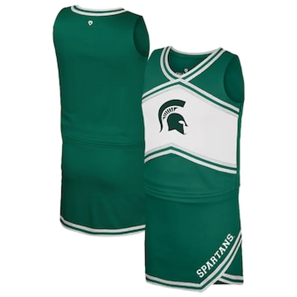 Girls Youth Colosseum Green Michigan State Spartans Cheerleader Top & Skirt Set