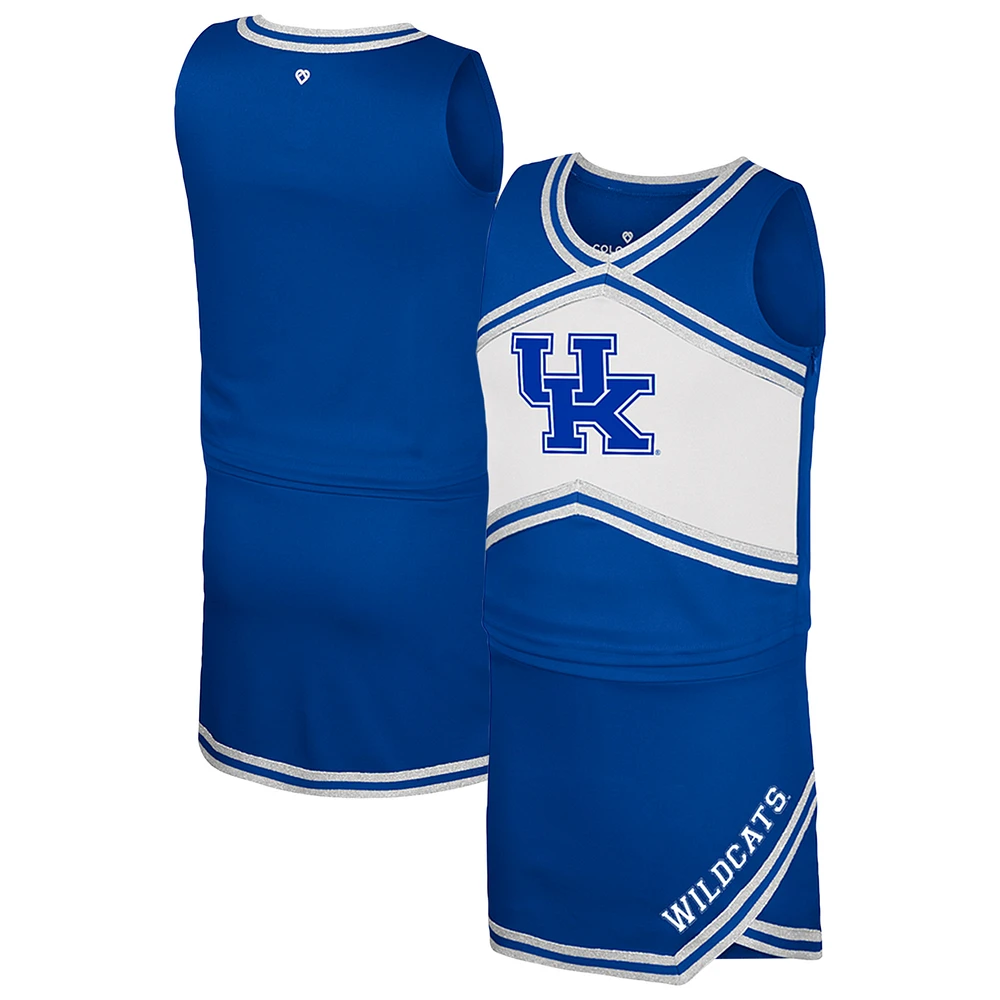 Girls Youth Colosseum Royal Kentucky Wildcats Cheerleader Top & Skirt Set