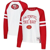 Women's  White/Scarlet San Francisco 49ers Slub Long Sleeve T-Shirt