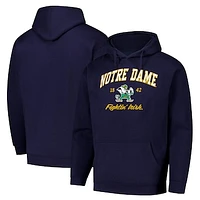 Men's League Collegiate Wear Navy Notre Dame Fighting Irish Arch Script Essential Fleece 2.0 Pullover Hoodie