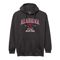 Men's League Collegiate Wear Black Alabama Crimson Tide Arch Script Essential Fleece 2.0 Pullover Hoodie