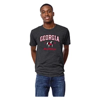 Men's League Collegiate Wear Charcoal Georgia Bulldogs Arch Script Victory Falls Tri-Blend T-Shirt