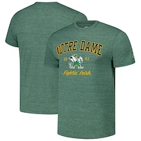 Men's League Collegiate Wear Heather Kelly Green Notre Dame Fighting Irish Arch Script Victory Falls Tri-Blend T-Shirt